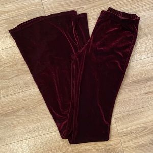 Size xsmall/small burgundy velvet bell bottoms